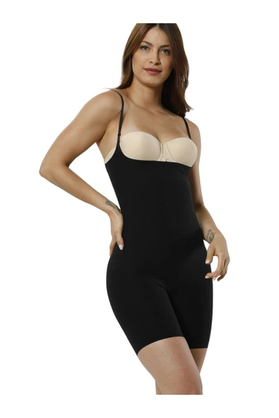 Kadın Lazer Kesim Hayalet Korse 2 Beden İncelten Tam Boy Askılı Korse 3010 - 2