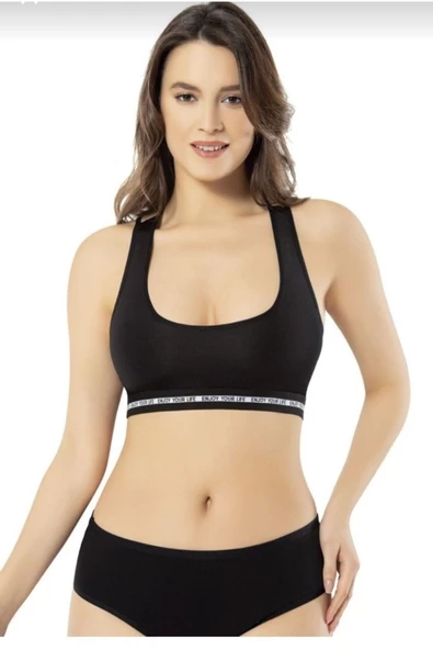Kadın Yeni Sezon Spor Pedli Siyah Büstiyer