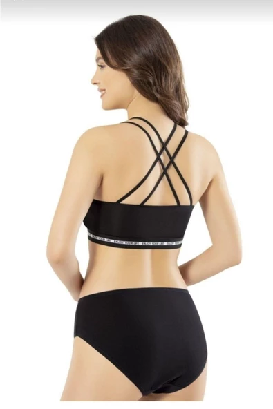 Kadın Yeni Sezon Spor Pedli Siyah Büstiyer - 5