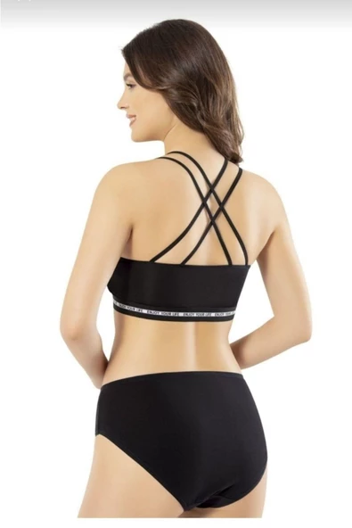 Kadın Yeni Sezon Spor Pedli Siyah Büstiyer - 2