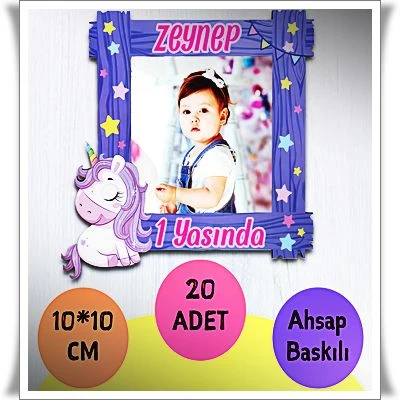 Bebek Çocuk Doğum Günü Resimli Ahşap Magnet 20 Adet a5 - 1