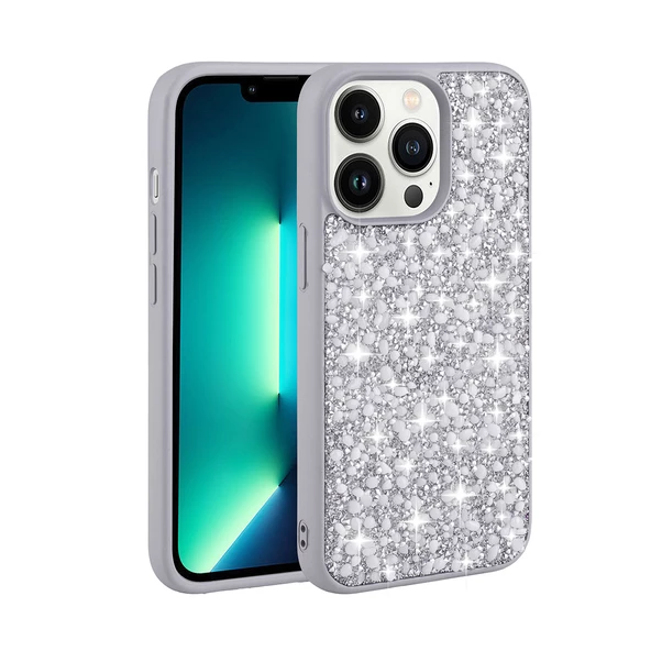 iPhone 13 Pro Max Kılıf Parlak Taşlı Tasarım  Linea Kapak kılıf - 6