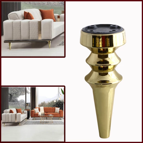 Oliva Mobilya Kanepe Koltuk Tv Ünitesi Baza Ayağı Zigon Orta Sehpası Ayak Ayakları Altın 17 cm - Resim 8