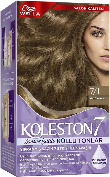 KOLESTON KİT SAÇ BOYASI-7-1 küllü -KUMRAL