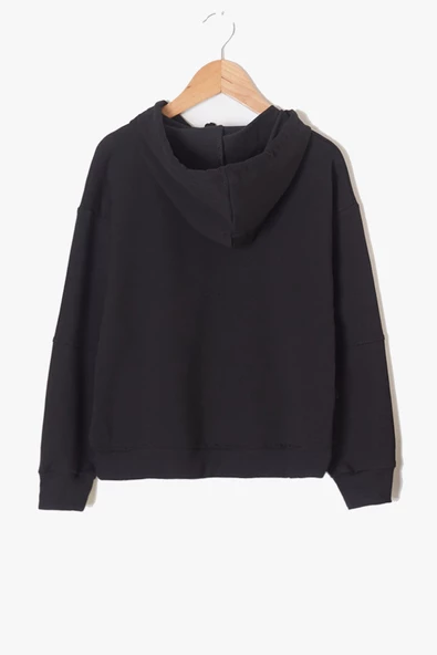 Siyah Erkek Çocuk Kapüşonlu Sweatshirt 19360 - 2