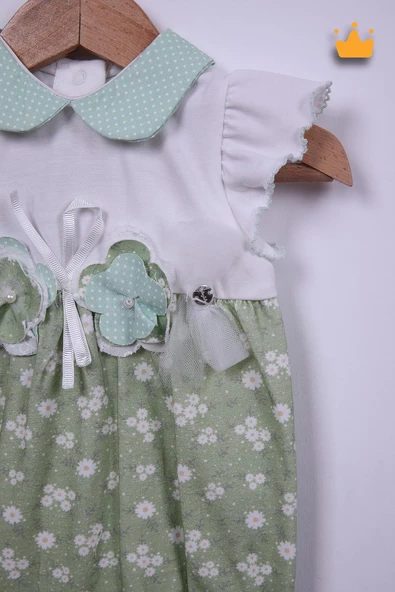 Babydola Kız Bebek Çiçekli Tulum Bayramlık 15193 - 3