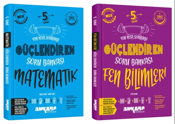 Ankara 2025 5. Sınıf Matematik + Fen Bilimleri Güçlendiren Soru Bankası Seti 2 Kitap Güncel Müfredat