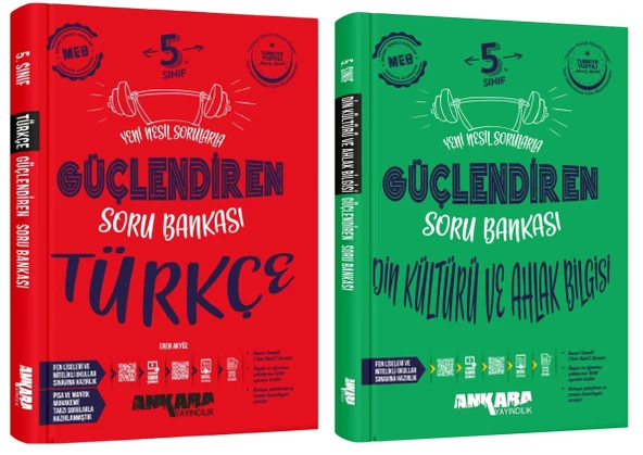 Ankara 2025 5. Sınıf Türkçe + Din Kültürü Güçlendiren Soru Bankası Seti 2 Kitap Güncel Müfredat