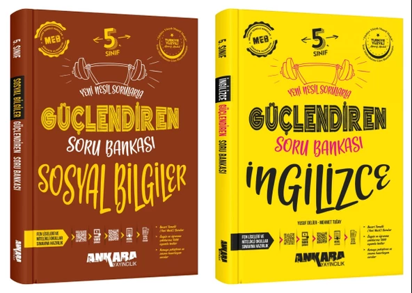 Ankara 2025 5. Sınıf Sosyal + İngilizce Güçlendiren Soru Bankası Seti 2 Kitap Güncel Müfredat