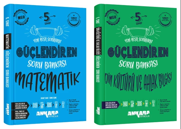 Ankara 2025 5. Sınıf Matematik + Din Kültürü Güçlendiren Soru Bankası Seti 2 Kitap Güncel Müfredat