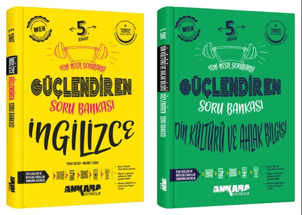 Ankara 2025 5. Sınıf İngilizce + Din Kültürü Güçlendiren Soru Bankası Seti 2 Kitap Güncel Müfredat