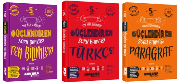 Ankara 2025 5. Sınıf Fen Bilimleri + Türkçe + Paragraf Güçlendiren Soru Bankası Seti 3 Kitap Güncel Müfredat