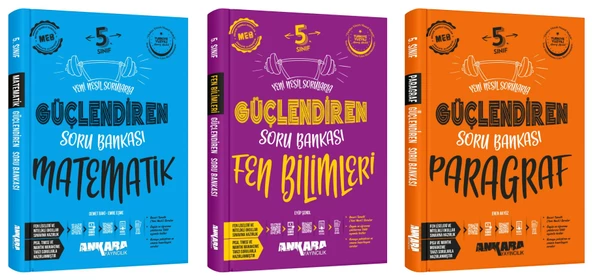 Ankara 2025 5. Sınıf Matematik + Fen Bilimleri + Paragraf Güçlendiren Soru Bankası Seti 3 Kitap Güncel Müfredat