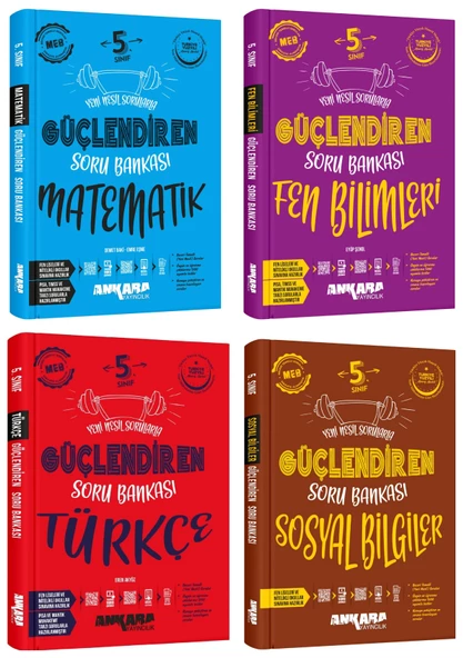 Ankara 2025 5. Sınıf Matematik + Fen Bilgisi + Türkçe + Sosyal Bilgiler Güçlendiren Soru Seti 4 Kitap Güncel Müfredat