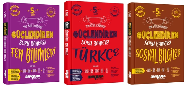 Ankara 2025 5. Sınıf Fen Bilimleri + Türkçe + Sosyal Bilgiler Güçlendiren Soru Bankası Seti 3 Kitap Güncel Müfredat