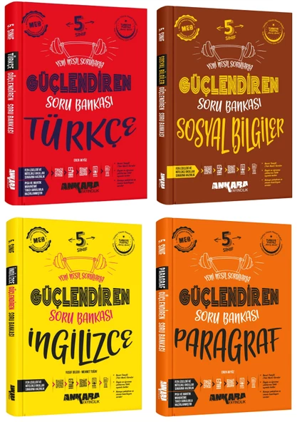 Ankara 2025 5. Sınıf Türkçe + Sosyal Bilgiler + İngilizce + Paragraf Güçlendiren Soru Seti 4 Kitap Güncel Müfredat