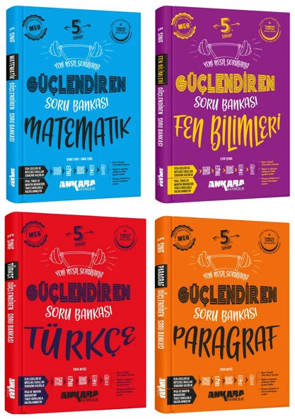 Ankara 2025 5. Sınıf Matematik + Fen Bilgisi + Türkçe + Paragraf Güçlendiren Soru Seti 4 Kitap Güncel Müfredat