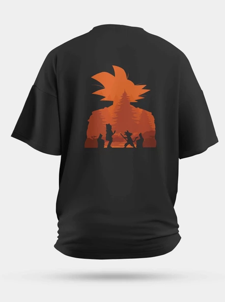 Oversize Goku Evrimi Dragon Ball Baskılı Unisex Tişört