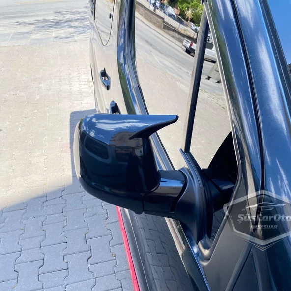 Fiat Doblo D5 2023 Sonrası Uyumlu Batman Yarasa Ayna Kapağı Piano Black ABS Plastik Sağ Sol Takım - 4