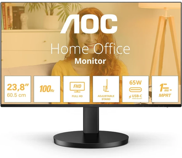 AOC 23.8" 24B3CA2 1 ms Full HD IPS 100 Hz Monitör ürün görseli