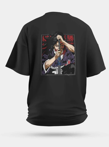 Oversize Kokushibo Demon Slayer Baskılı Unisex Tişört