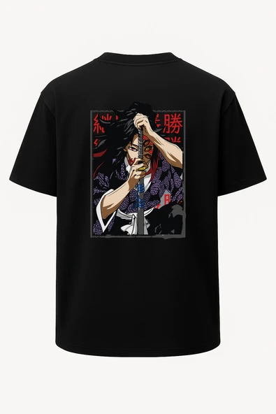 Oversize Kokushibo Demon Slayer Baskılı Unisex Tişört