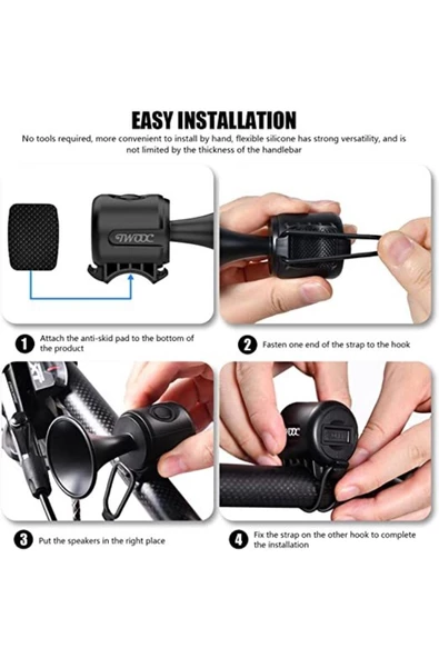 Elektronik Pilli Bisiklet Kornası Eh-2 120db Elektrikli Su Geçirmez - Resim 3