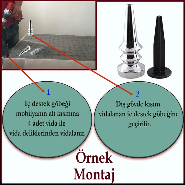 Oliva Mobilya Kanepe Koltuk Tv Ünitesi Baza Ayağı Zigon Orta Sehpası Gümüş Ayak Ayakları 20 cm Krom - 4
