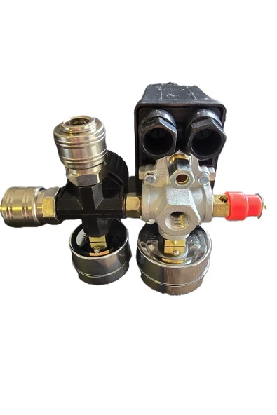 100-500 LT 9-12 BAR TRİFAZE KOMPRESÖR BASINÇ ŞALTERİ KOMPLE Seti 6 Parça - 5