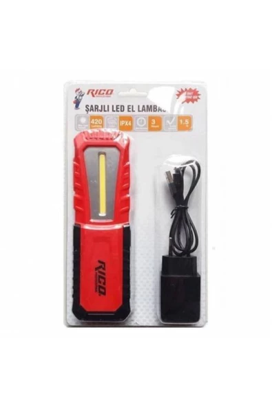Rc0038 420 Lümen Şarjlı Led Lambası El Feneri Mıknatıslı Asmalı
