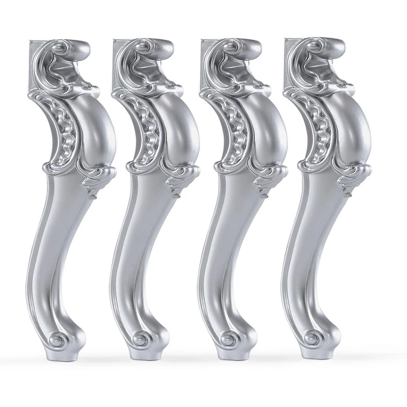 Gümüş Gri Renk 4 Adet Valenta Plastik Sehpa Ayağı 47 cm Mobilya Zigon Çay Orta Sehpası Ayak Ayaklar - 5