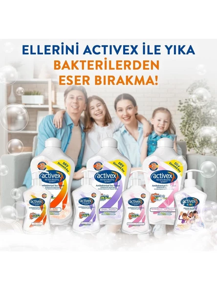 Activex Antibakteriyel Sıvı Sabun 700 ml Nemlendirici Pompalı - 4