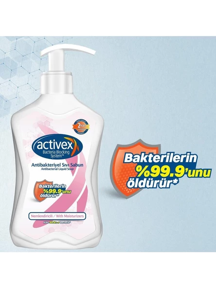 Activex Antibakteriyel Sıvı Sabun 700 ml Nemlendirici Pompalı - 3