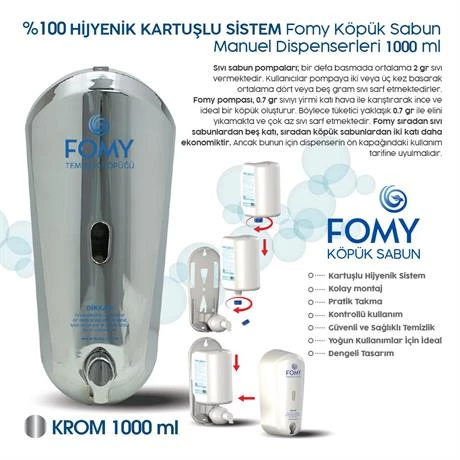 FOMY Köpük Sabun Krom Dispenser 1000 ml - 2