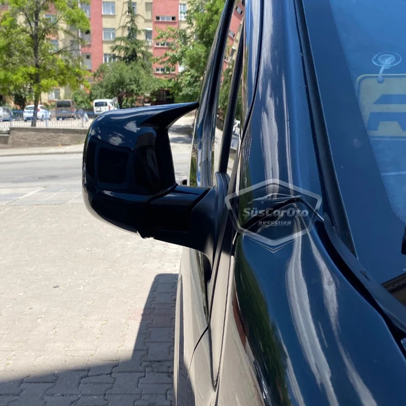 Opel Vivaro 2021 Sonrası Uyumlu Batman Yarasa Ayna Kapağı Piano Black ABS Plastik Sağ Sol Takım - Resim 6