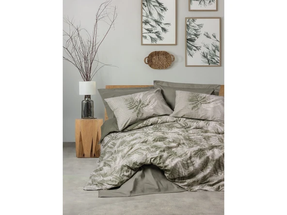Cotton Box Dual Tek Kişilik Nevresim Takımı Frond Haki