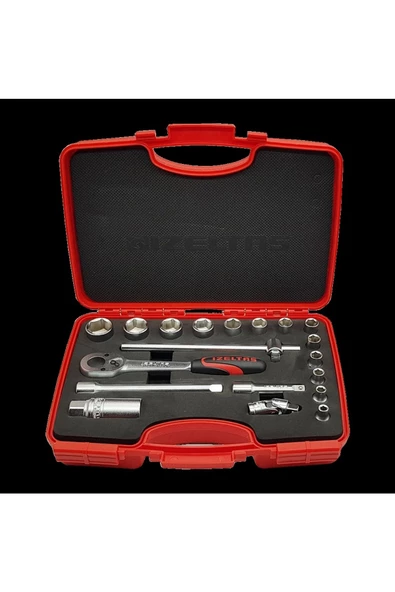 İzeltaş 1110 00 6019 3/8'' Altı Köşe Lokma Anahtar Takımı 19 Parça - 2
