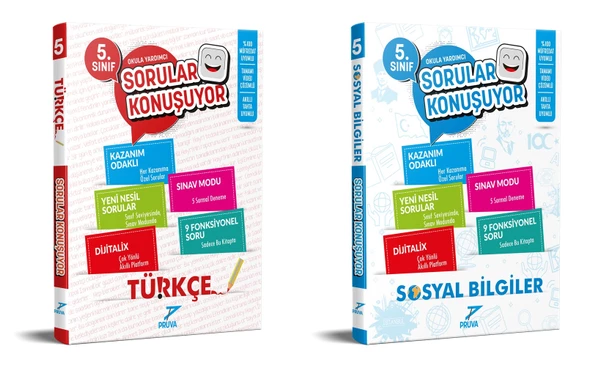 Pruva Akademi 2025 5. Sınıf Türkçe + Sosyal Bilgiler Sorular Konuşuyor Seti 2 Kitap Güncel Müfredat