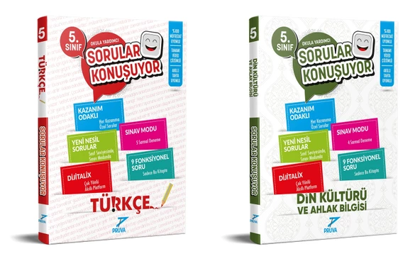 Pruva Akademi 2025 5. Sınıf Türkçe + Din Kültürü Sorular Konuşuyor Seti 2 Kitap Güncel Müfredat