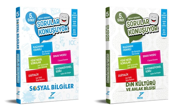 Pruva Akademi 2025 5. Sınıf Sosyal + Din Kültürü Sorular Konuşuyor Seti 2 Kitap Güncel Müfredat