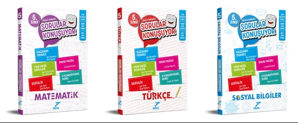 Pruva Akademi 2025 5. Sınıf Matematik + Türkçe + Sosyal Bilgiler Sorular Konuşuyor Seti 3 Kitap Güncel Müfredat