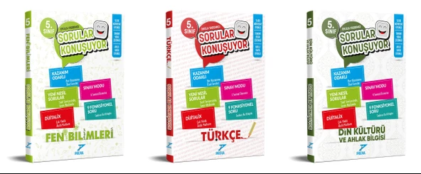 Pruva Akademi 2025 5. Sınıf Fen Bilimleri + Türkçe + Din Kültürü Sorular Konuşuyor Seti 3 Kitap Güncel Müfredat