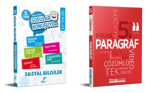 Pruva Akademi 2025 5. Sınıf Sosyal + Paragraf Sorular Konuşuyor Seti 2 Kitap Güncel Müfredat