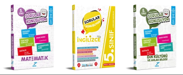 Pruva Akademi 2025 5. Sınıf Matematik + İngilizce + Din Kültürü Sorular Konuşuyor Seti 3 Kitap Güncel Müfredat