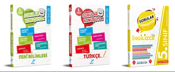 Pruva Akademi 2025 5. Sınıf Fen Bilimleri + Türkçe + İngilizce Sorular Konuşuyor Seti 3 Kitap Güncel Müfredat