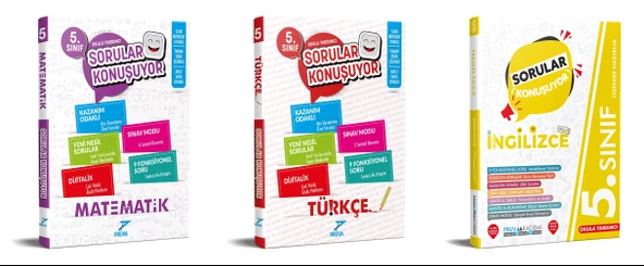 Pruva Akademi 2025 5. Sınıf Matematik + Türkçe + İngilizce Sorular Konuşuyor Seti 3 Kitap Güncel Müfredat