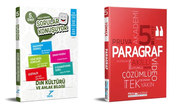 Pruva Akademi 2025 5. Sınıf Din Kültürü + Paragraf Sorular Konuşuyor Seti 2 Kitap Güncel Müfredat