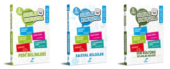 Pruva Akademi 2025 5. Sınıf Fen Bilimleri + Sosyal Bilgiler + Din Kültürü Sorular Konuşuyor Seti 3 Kitap Güncel Müfredat