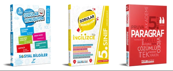 Pruva Akademi 2025 5. Sınıf Sosyal + İngilizce + Paragraf Sorular Konuşuyor Seti 3 Kitap Güncel Müfredat