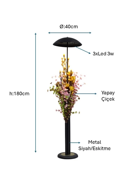 Siyah Boyalı Lambader PLC-1210-L-BSY - 2